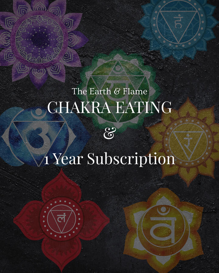 Get the Limited Time Sales Bundle of the full Chakra Eating Series + 1 Year subscription with articles in The Modern Apothecary, The Flame for food & cooking tips and The Solo and 1/2 Traveler for guides on how to travel as a solo parent with a kid and of Both the Chakra series as well as a 1 Year subscription to all the articles and discounts on products as well as presales!